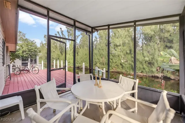 a view of a garden with a lake