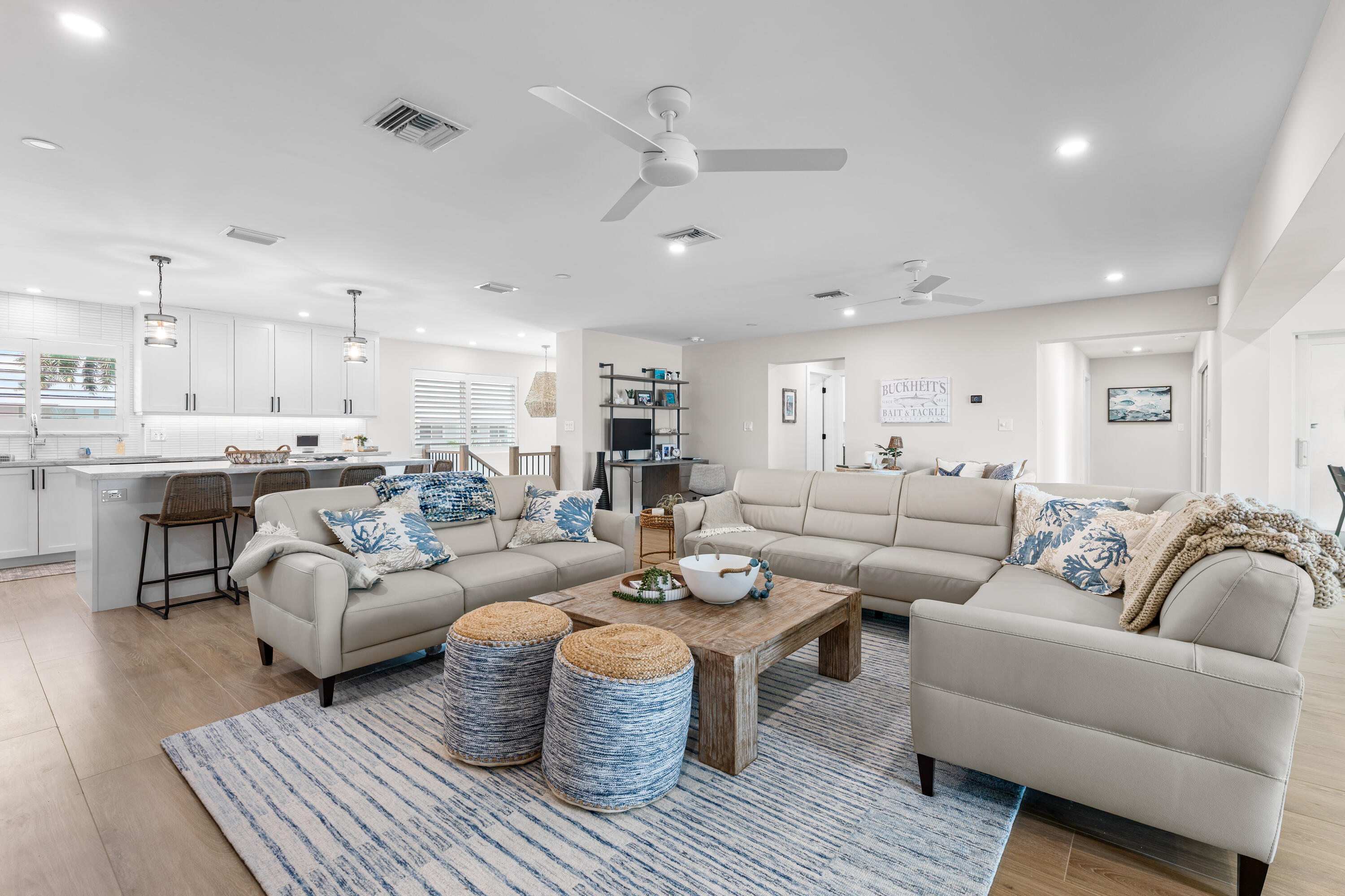 360 12th Street Key Colony Beach, FL 33051 - Photo 18 of 60 a living room with furniture and a view of kitchen
