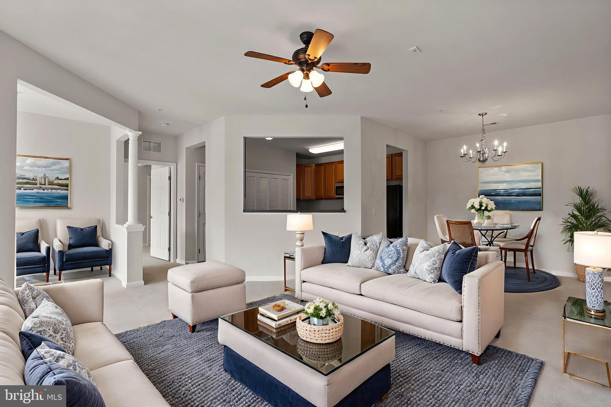 1622 Hardwick Court, Unit 201 Hanover, MD 21076 - Photo 4 of 42 a living room with furniture or couch and a chandelier