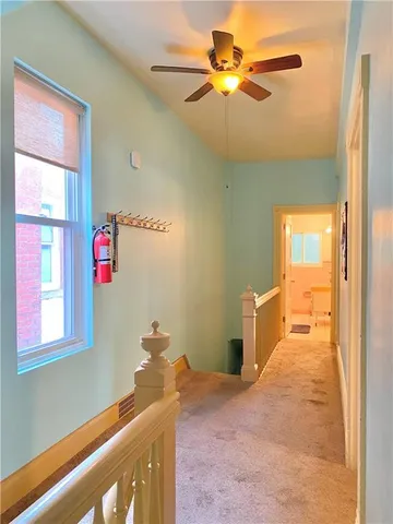 a hallway with a window