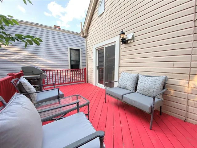 a outdoor living space with patio furniture