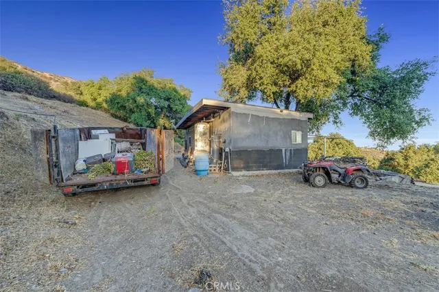 a view of a house with backyard and a tree