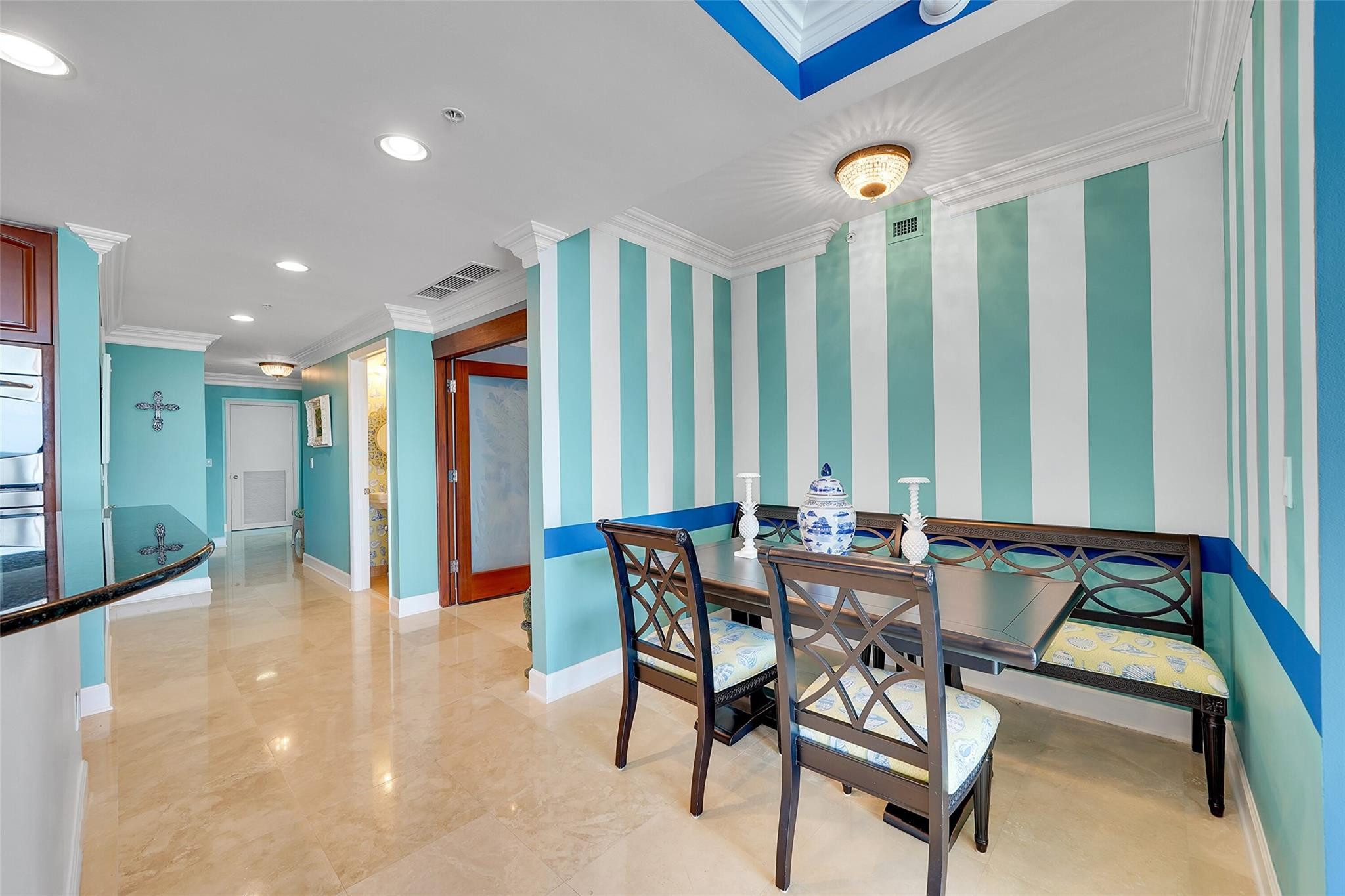 821 North Riverside Drive, Unit PH2 Pompano Beach, FL 33062 - Photo 23 of 95 a view of a dining room with furniture and floor to ceiling windows