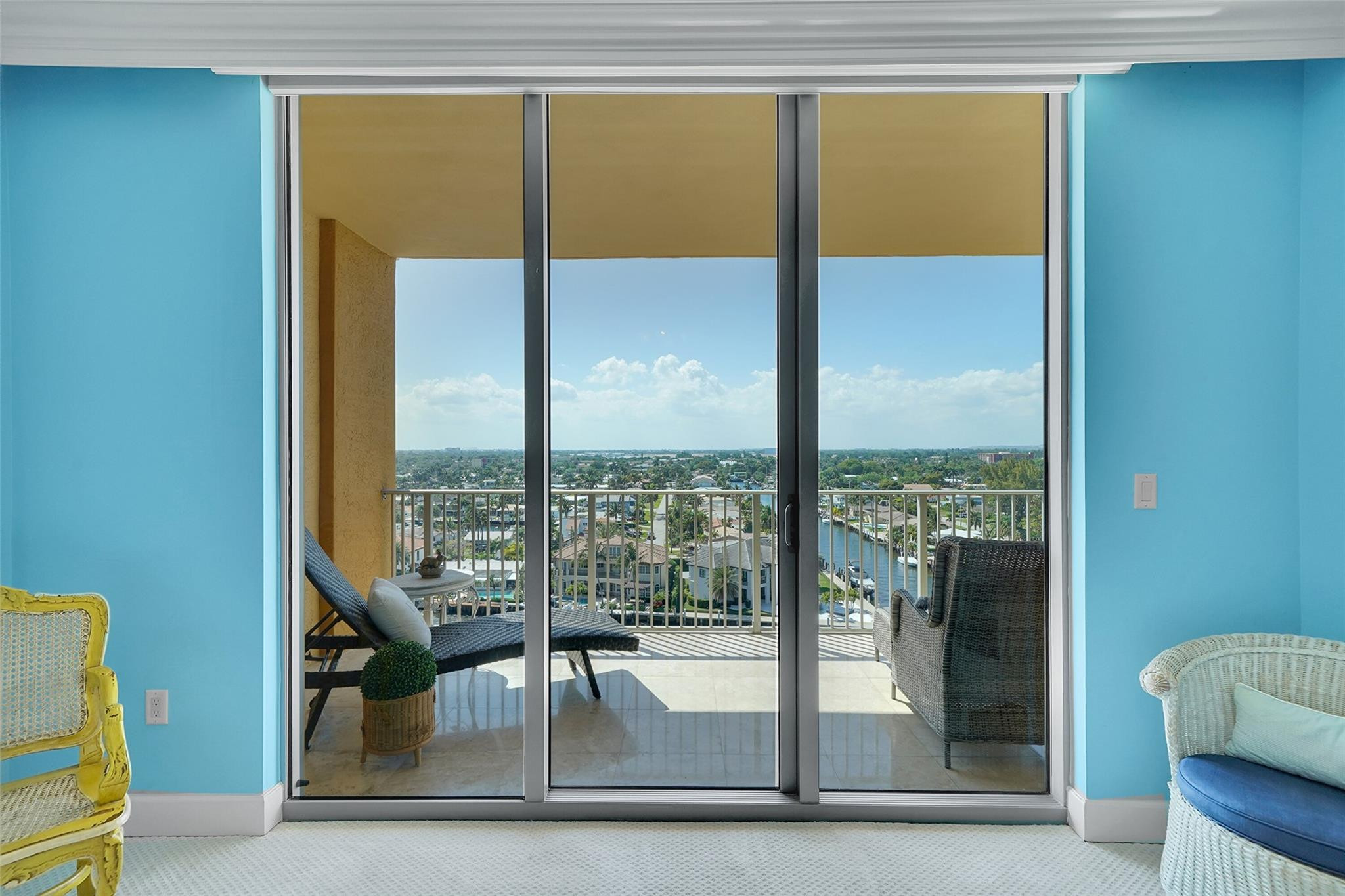 821 North Riverside Drive, Unit PH2 Pompano Beach, FL 33062 - Photo 43 of 95 a view of living room with a floor to ceiling window