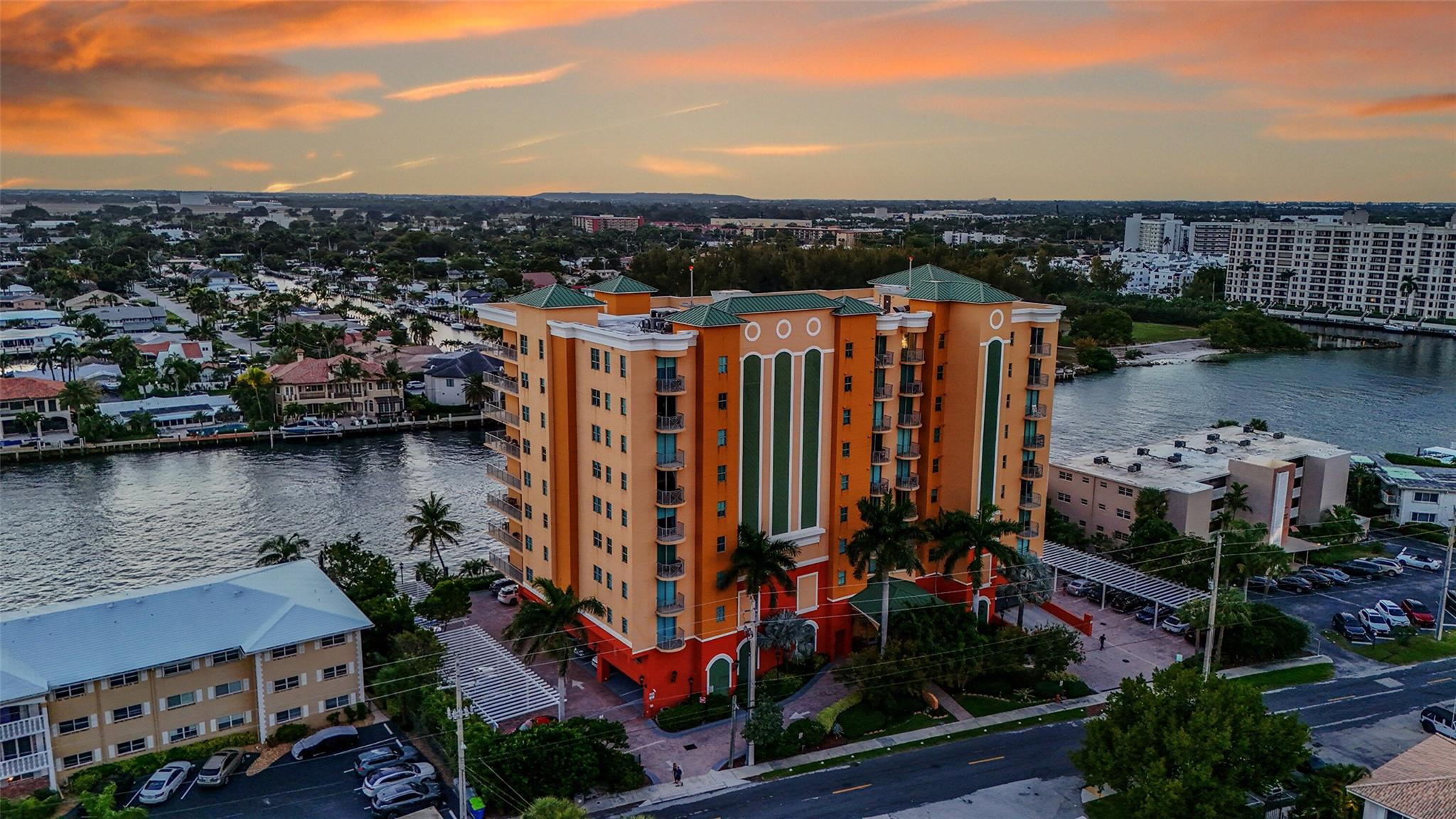821 North Riverside Drive, Unit PH2 Pompano Beach, FL 33062 - Photo 95 of 95 a view of a lake with a large building in front of it