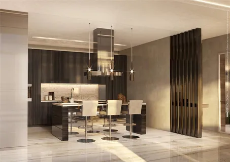 a dining room with table and chairs