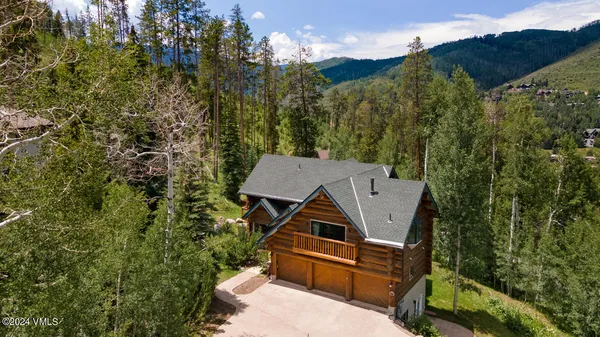 an aerial view of a house