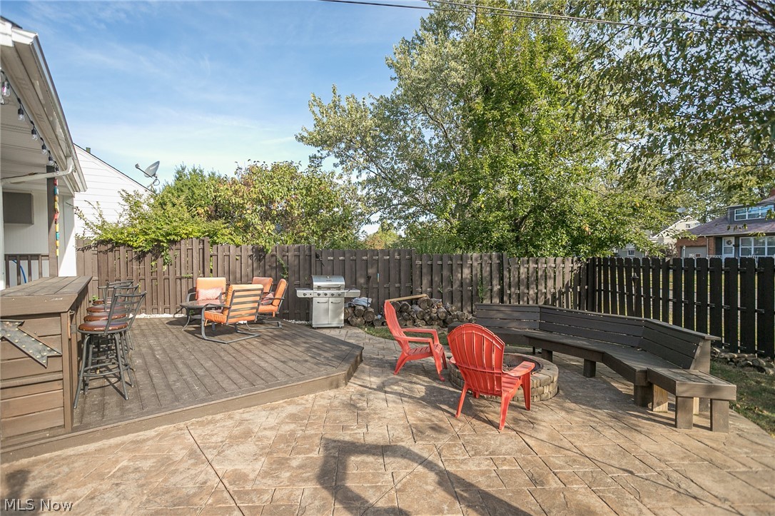 6487 Kerneywood Road Parma, OH 44129 - Photo 34 of 34 Deck view, fire pit area