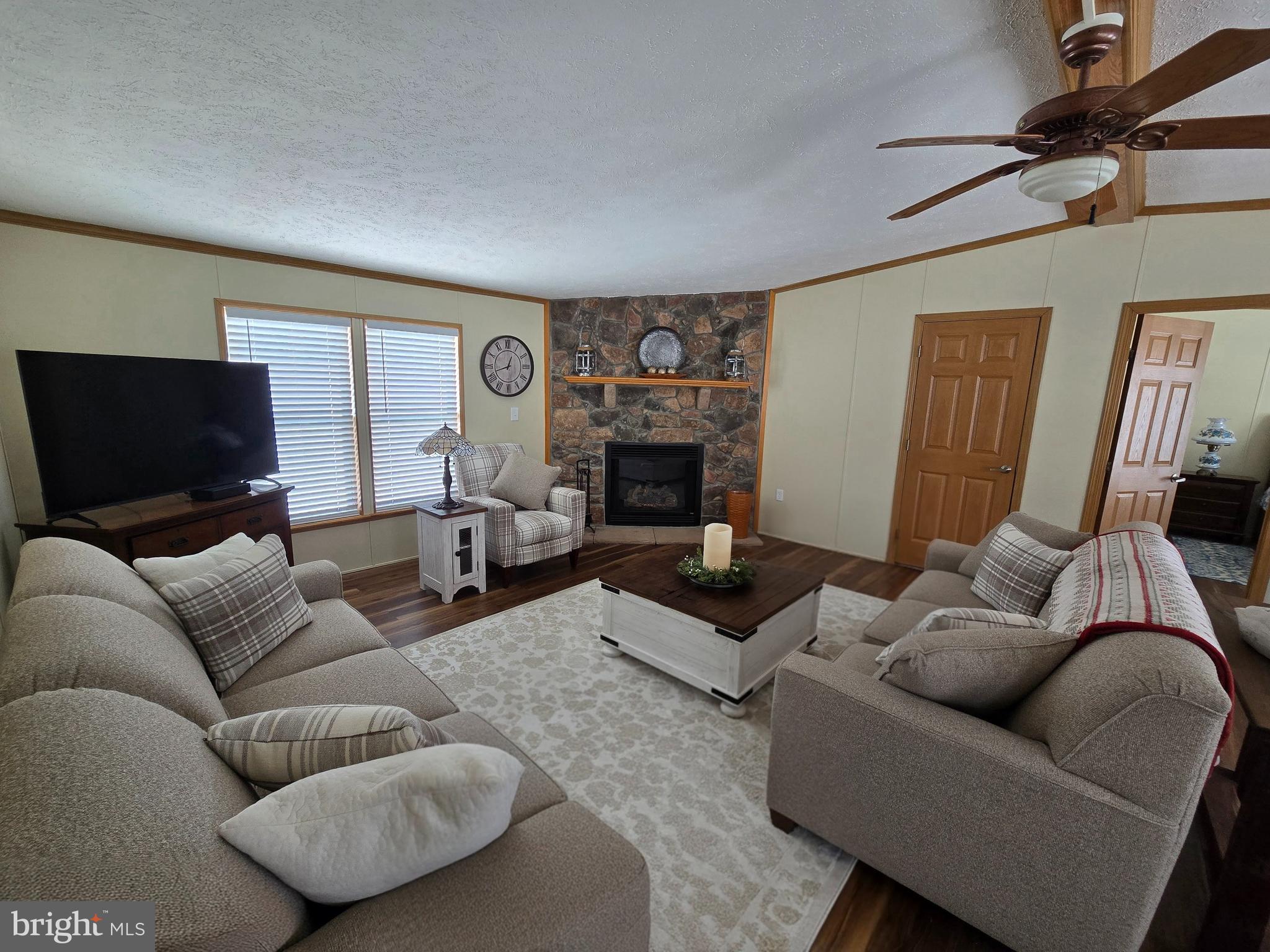 118 Lisa Circle York, PA 17406 - Photo 6 of 12 a living room with furniture ceiling fan and a fireplace