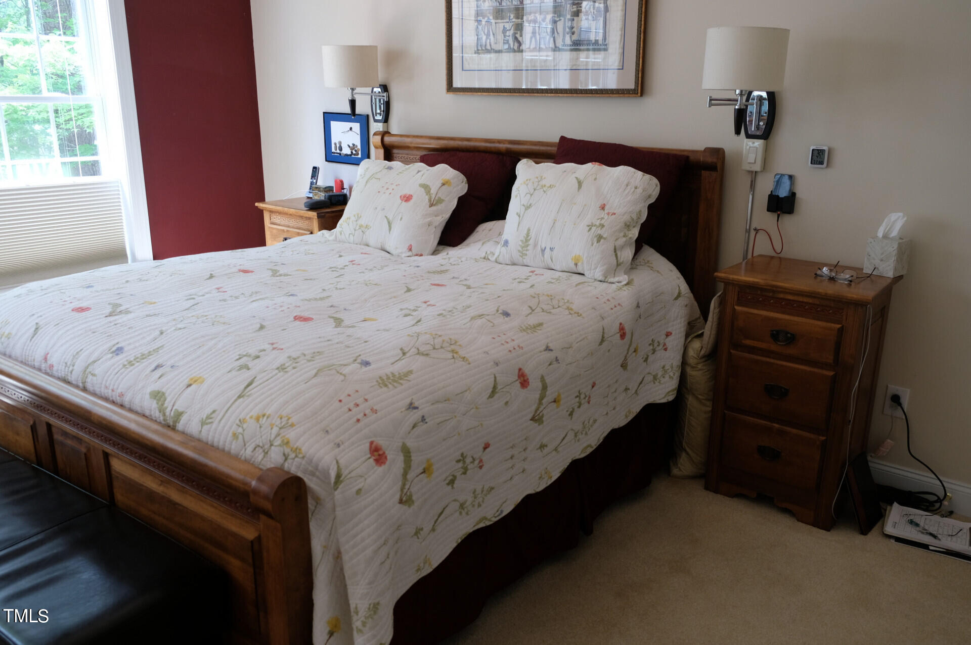 9545 Brookchase Drive Raleigh, NC 27617 - Photo 15 of 46 a bedroom with a bed and a window