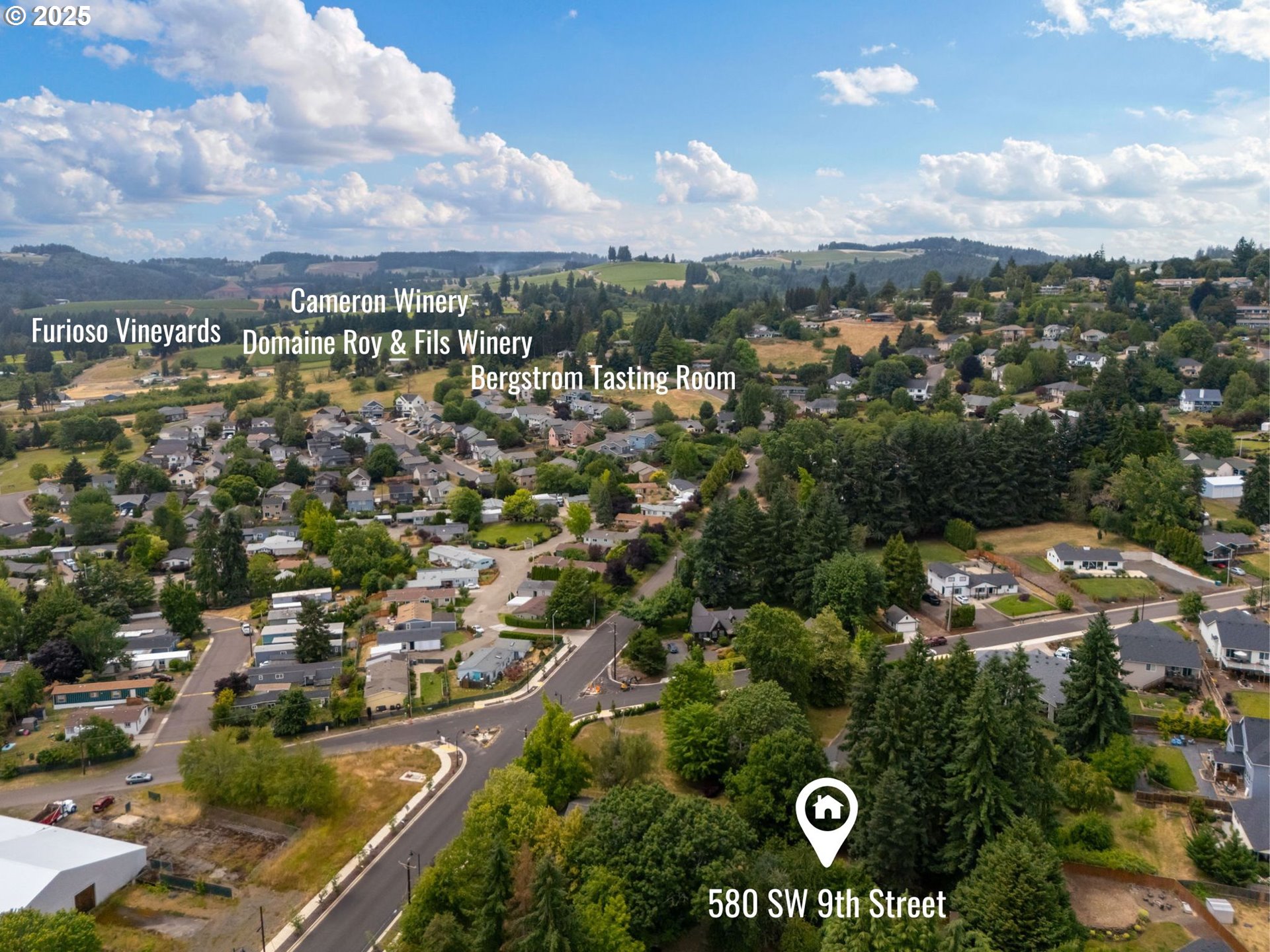 580 Southwest 9th Street Dundee, OR 97115 - Photo 39 of 40 Drone View/UAV