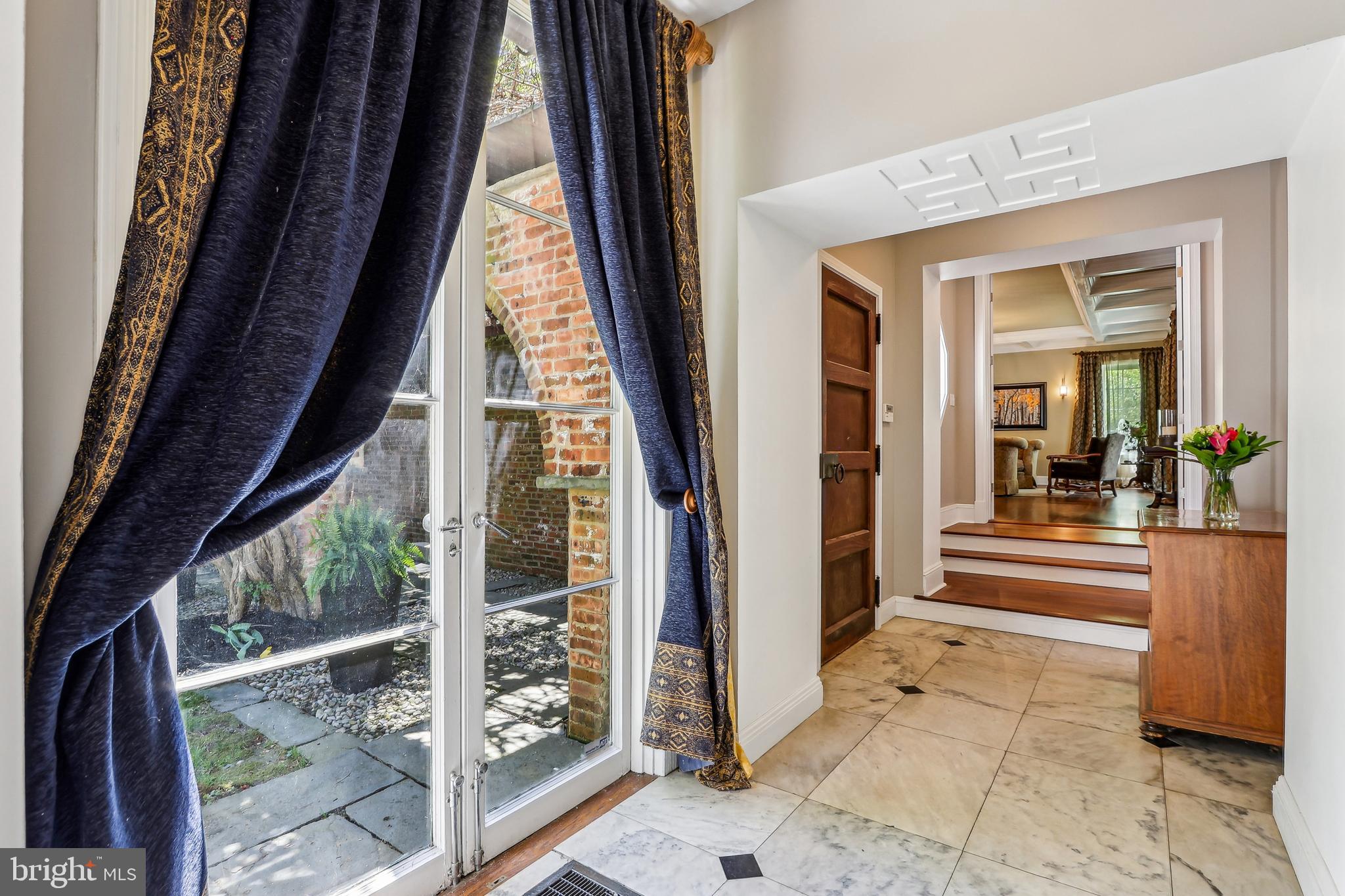 33 Rosedale Road Princeton, NJ 08540 - Photo 14 of 75 French doors overlooking courtyard from main hall
