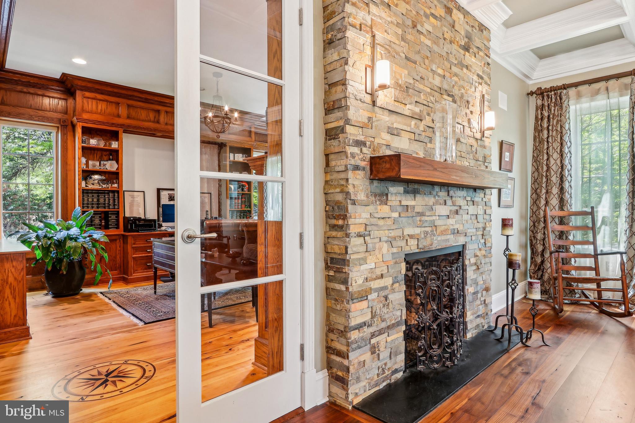 33 Rosedale Road Princeton, NJ 08540 - Photo 18 of 75 Living room gas two-sided fireplace with office
