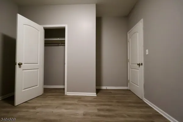 a view of a house with white door