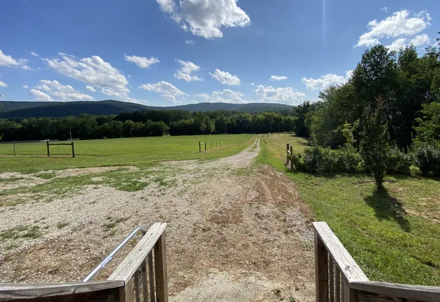 a view of a backyard