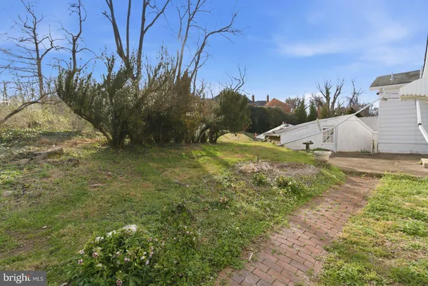 a view of backyard with green space