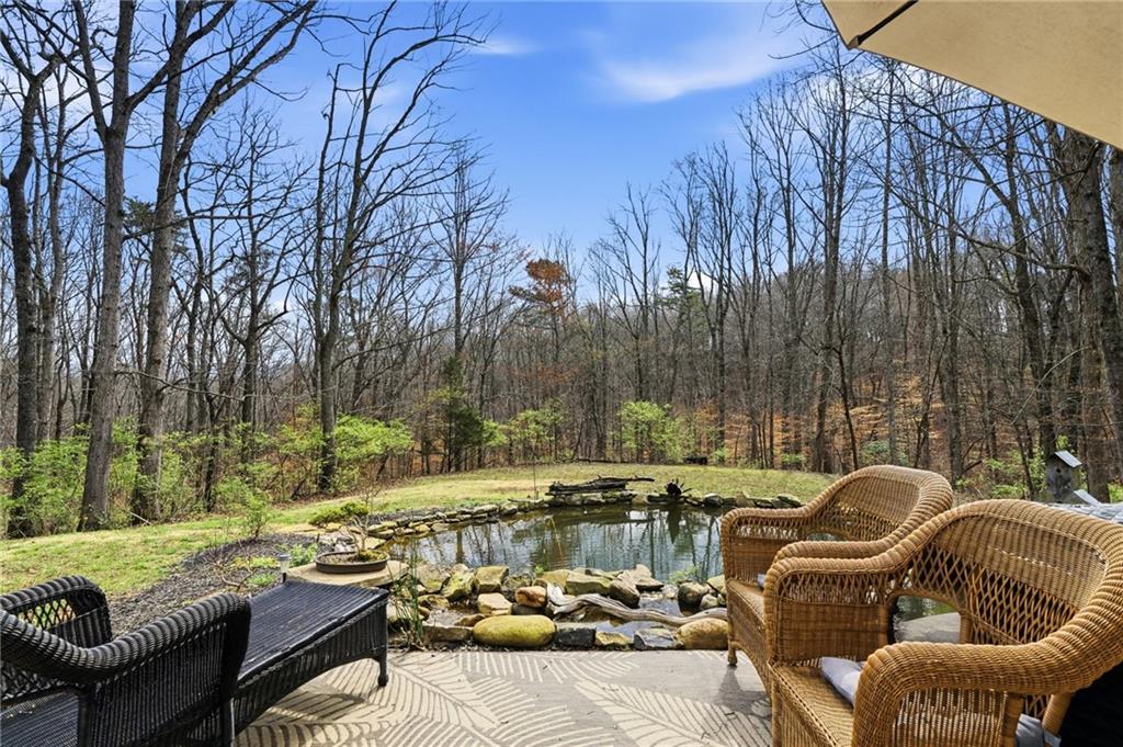 710 Lumber Company Road Talking Rock, GA 30175 - Photo 5 of 27 a view of a patio with couches chairs and a fire pit