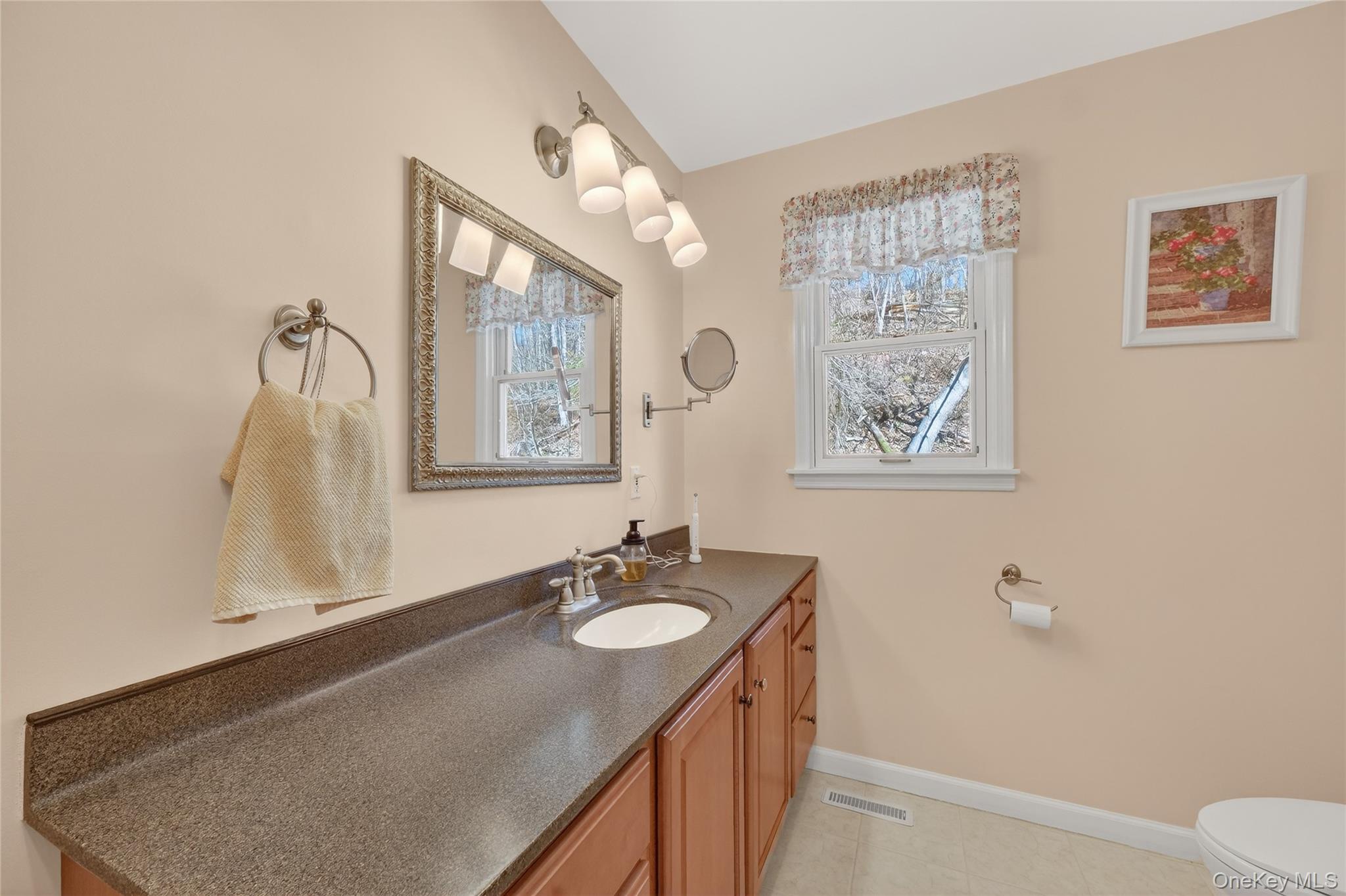123 Fleury Road Pine Bush, NY 12566 - Photo 29 of 46 Bathroom with vanity, healthy amount of natural light, and light tile patterned floors
