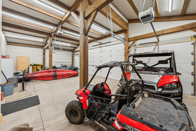 46997 West Thunder Road Fruitland, UT 84027 - Photo 45 of 49 Garage with a garage door opener and freestanding refrigerator