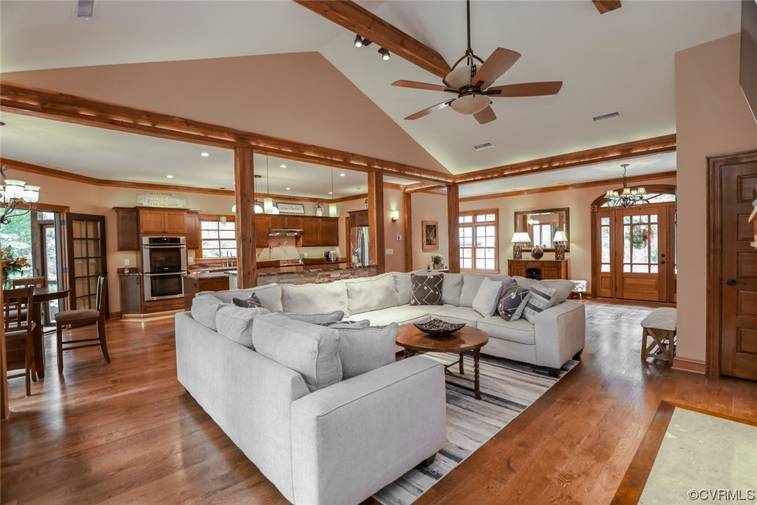 14440 Yankeetown Road Ashland, VA 23005 - Photo 15 of 50 a living room with furniture ceiling fan and a large window