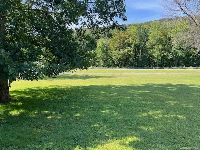 a view of an ocean from a yard