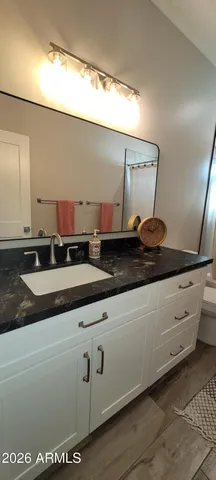 a view of a houses with a mountain view