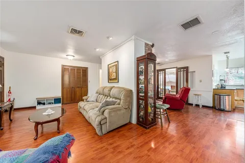 a living room with furniture
