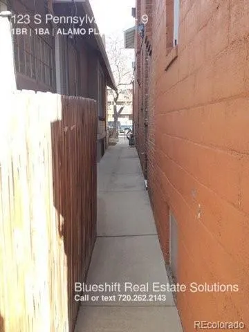 a view of a wooden door