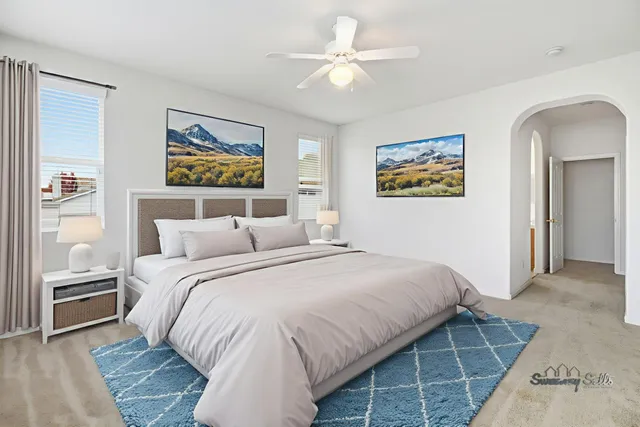 a view of a house with backyard and porch