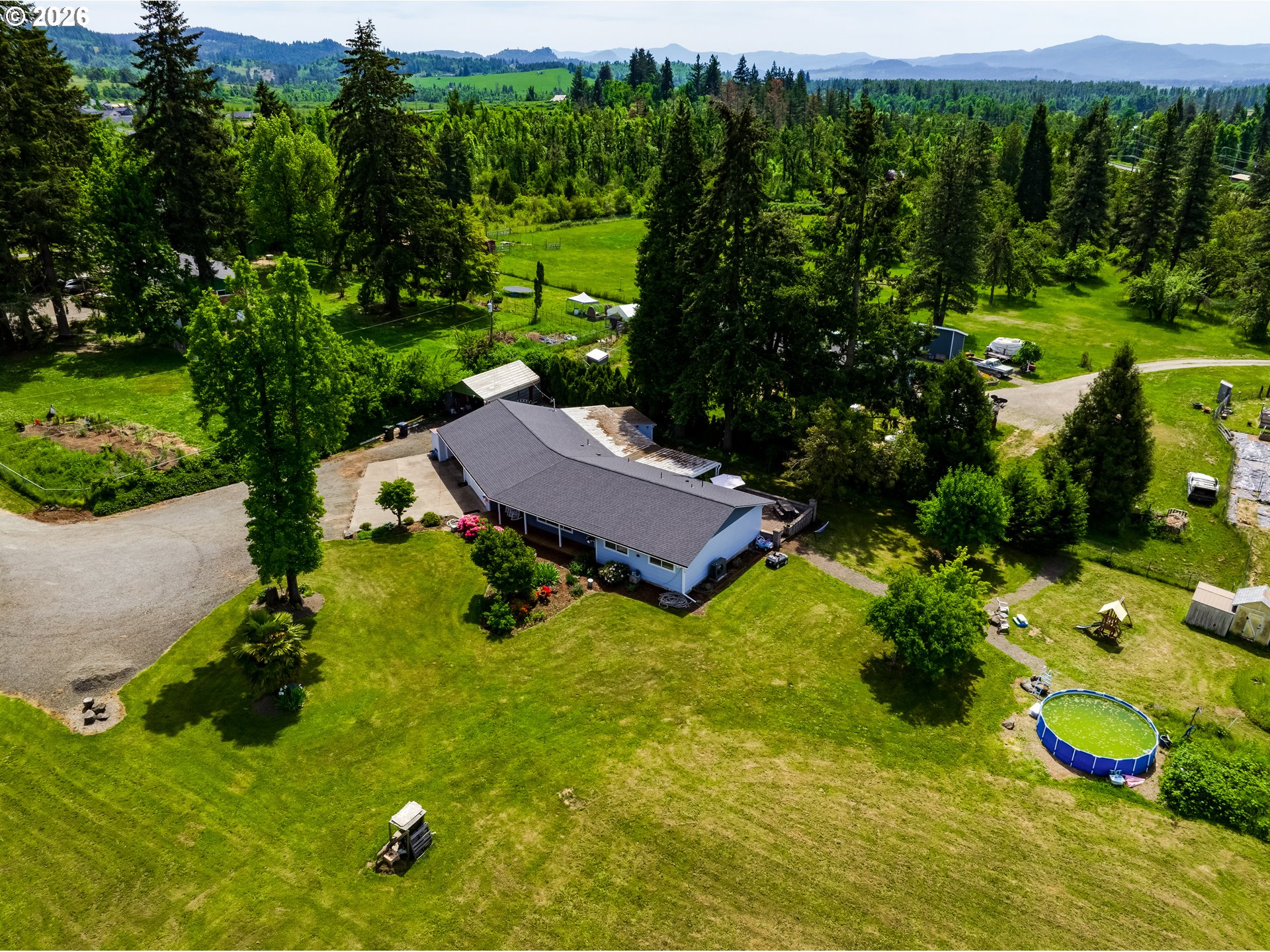 1088 Linda Lane Springfield, OR 97478 - Photo 41 of 43 an aerial view of a house with yard swimming pool and outdoor seating