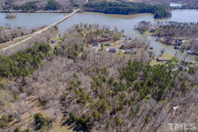 a view of a lake with a mountain in the back