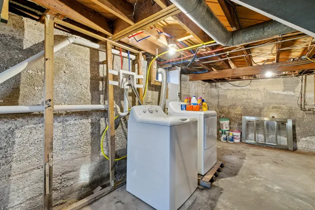 a utility room with a washer and dryer