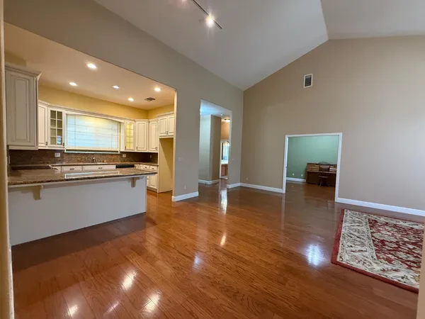 a view of outdoor space window and wooden floor
