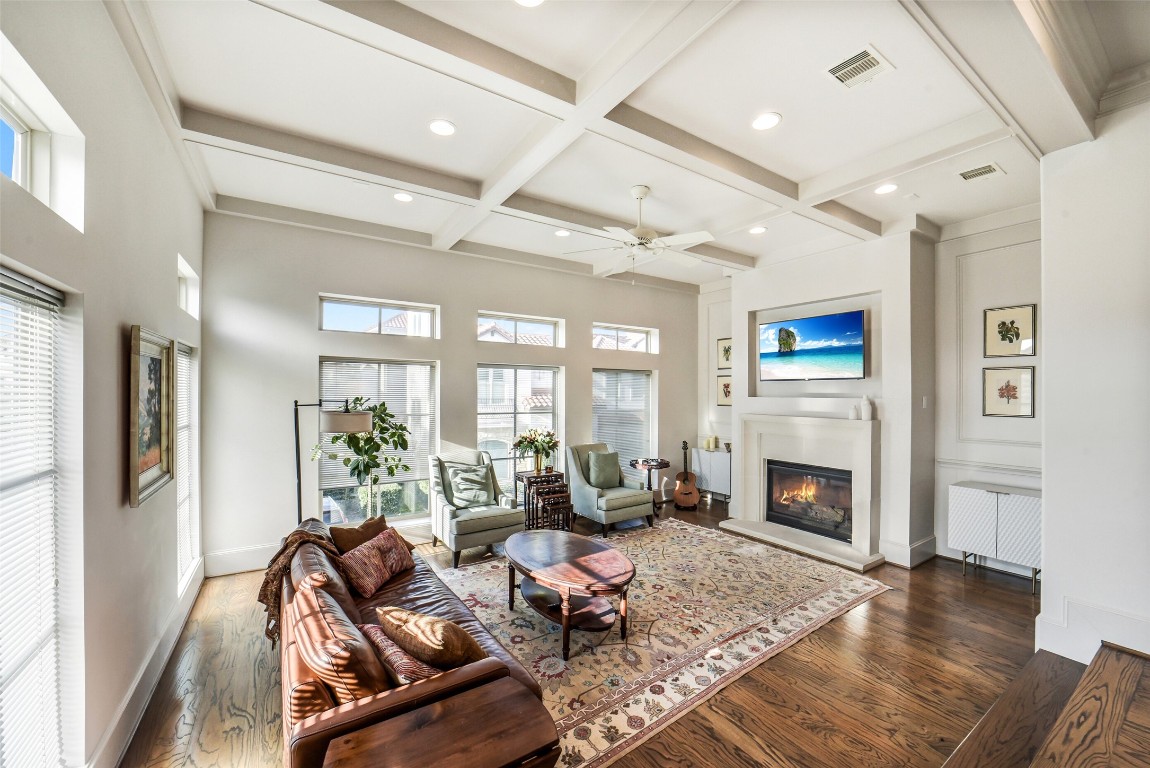 15943 Morgan Street Sugar Land, TX 77478 - Photo 5 of 41 a living room with furniture fireplace and wooden floor