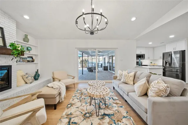 a living room with furniture