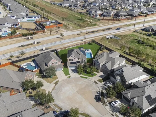 an aerial view of a house