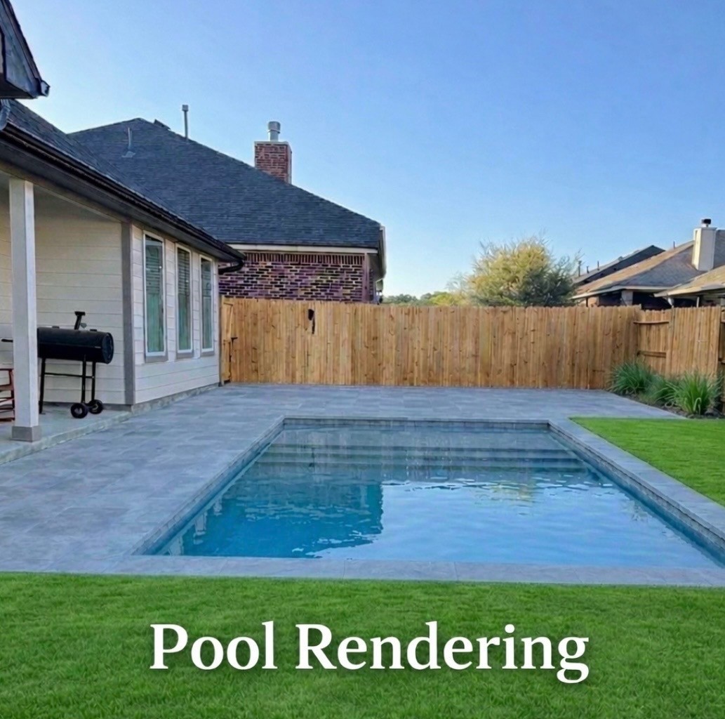 203 Hampton Glen Road Montgomery, TX 77356 - Photo 2 of 35 Plenty of room to add a pool and create your ideal outdoor retreat—perfect for enjoying hot Texas summers or relaxing after a round of golf. Pool shown is a conceptual rendering only and is not currently constructed.