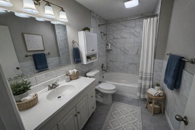 2277 South Kirkwood Road, Unit 104 Houston, TX 77077 - Photo 8 of 12 a bathroom with a sink toilet and shower