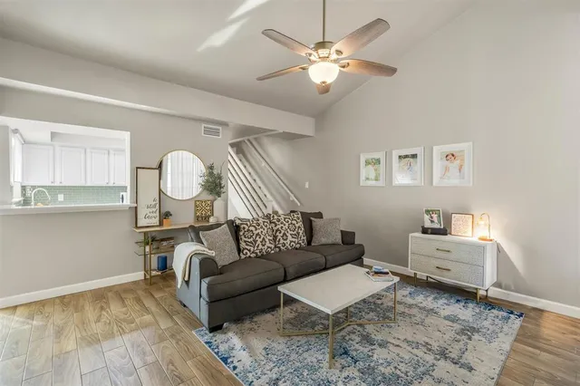 a living room with furniture