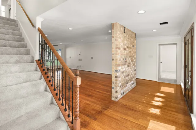 a view of entryway with stairs