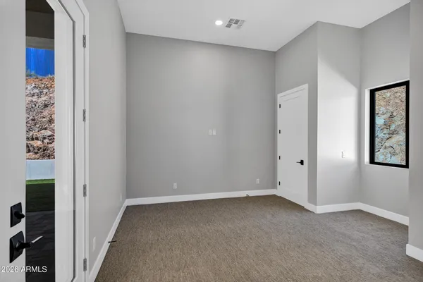 an empty room with a window