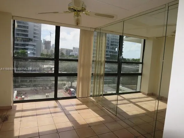 a view of a glass door
