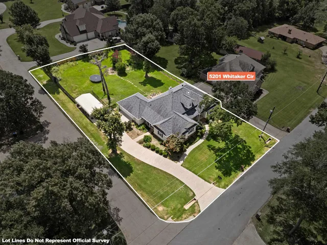 an aerial view of a house