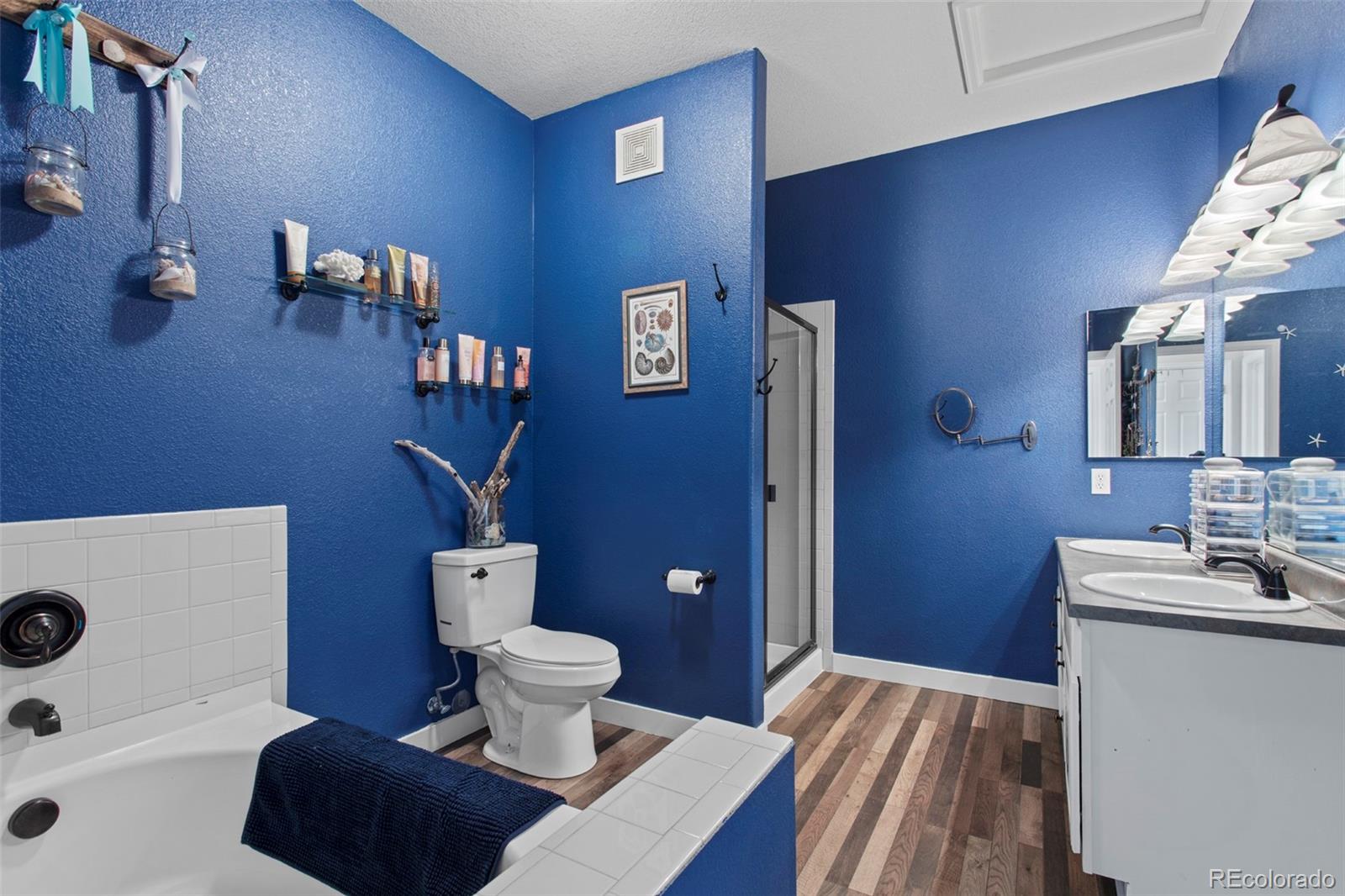 3703 South Perth Circle, Unit 101 Aurora, CO 80013 - Photo 15 of 30 a bathroom with a sink a toilet and mirror