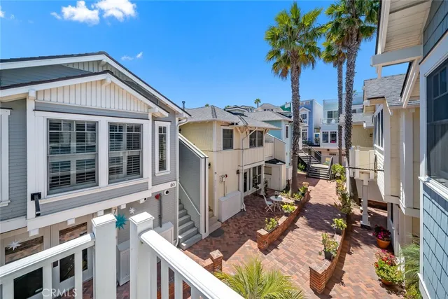 a view of a potted plants in front of house