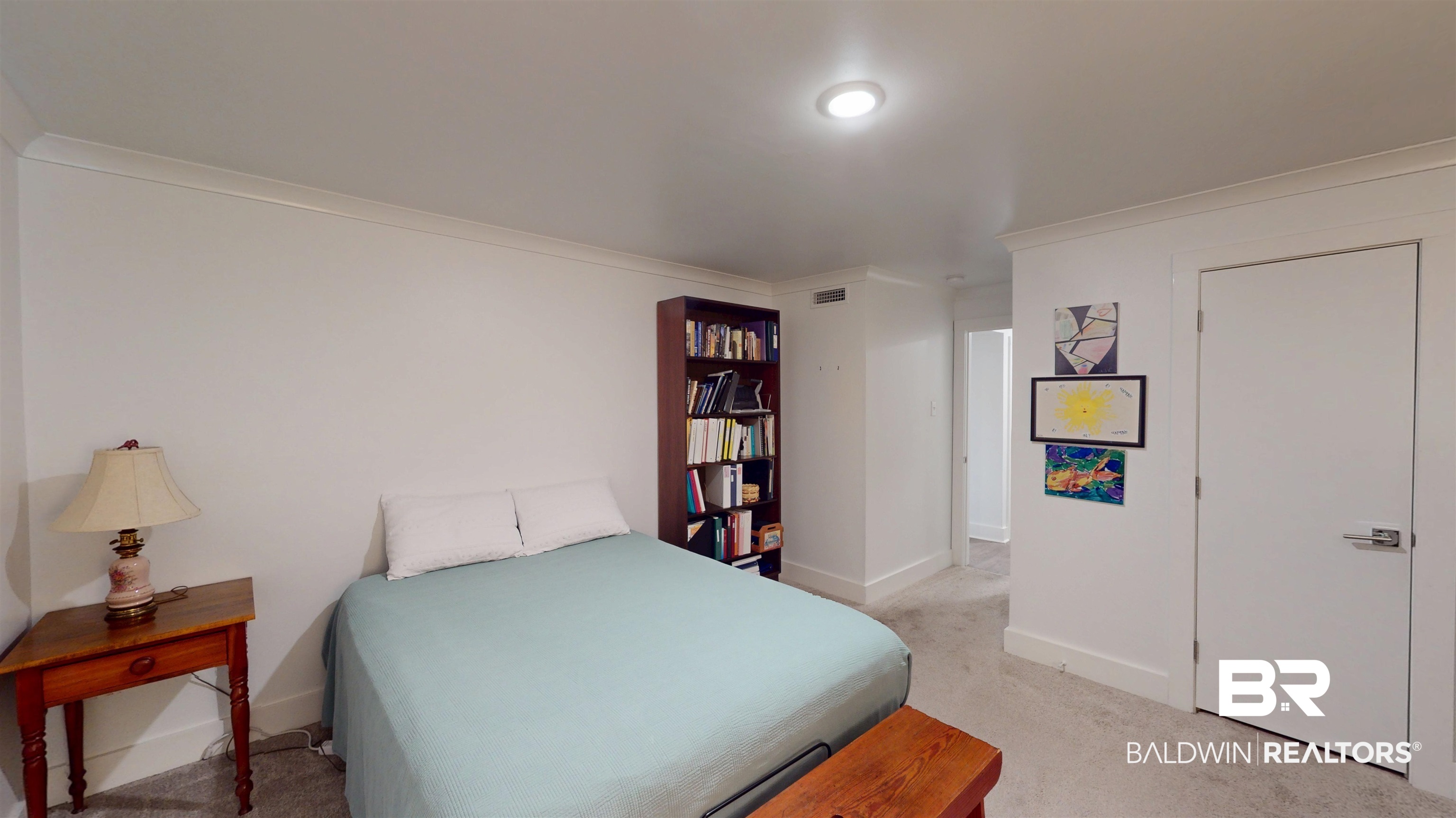 3655 Old Shell Road, Unit 219 Mobile, AL 36608 - Photo 10 of 25 Bedroom with light carpet and crown molding