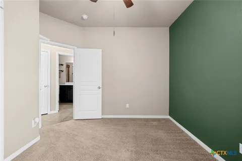 an empty room with closet