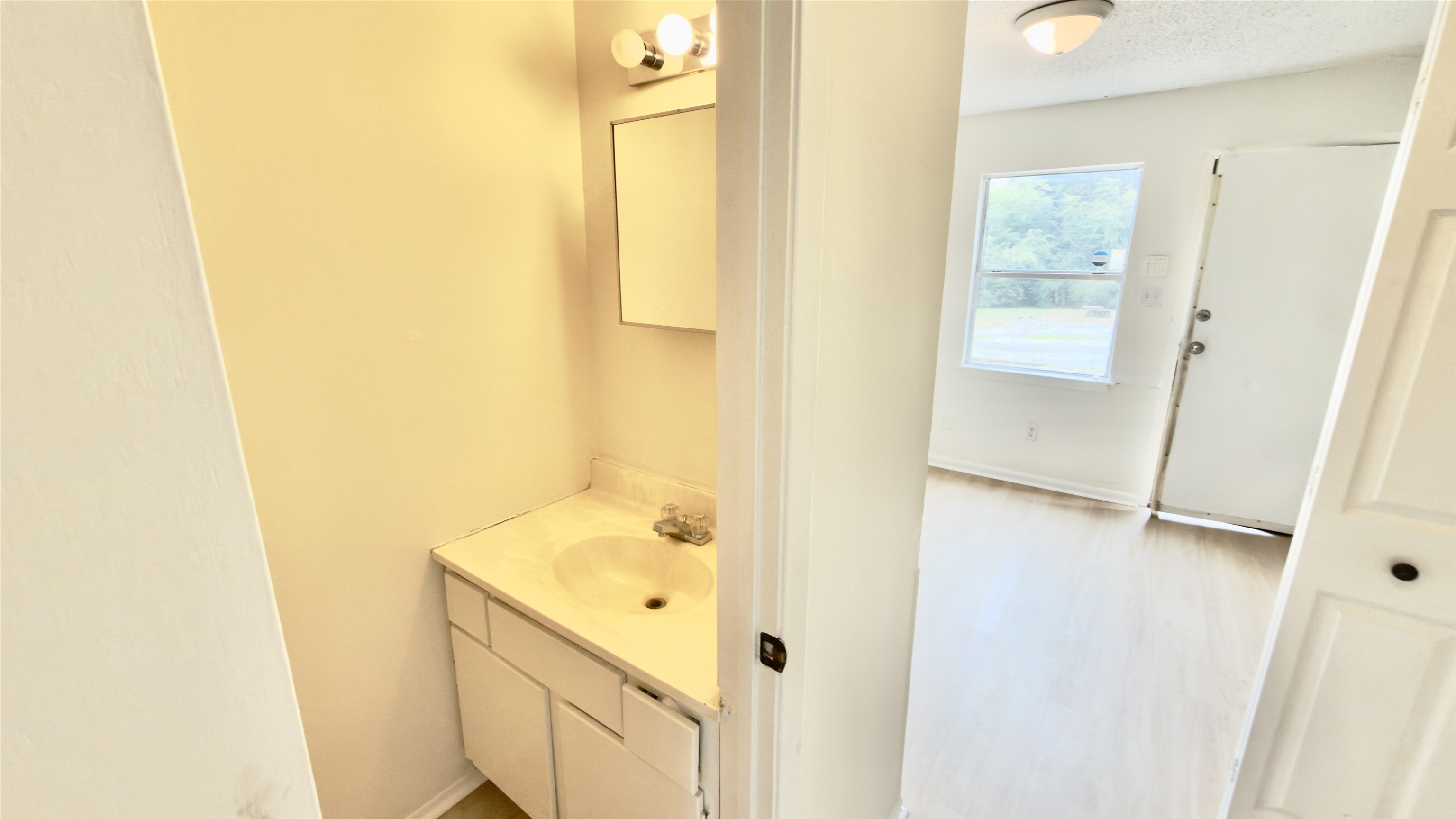 3799 Carnes Avenue Memphis, TN 38111 - Photo 15 of 16 Half bathroom featuring vanity and a textured ceiling