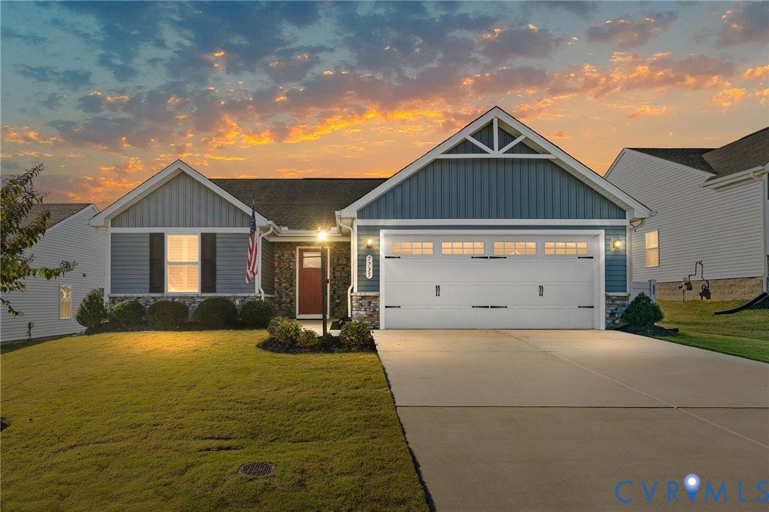 7735 Medalist Lane New Kent, VA 23124 - Photo 2 of 47 View of front of property featuring stone siding,