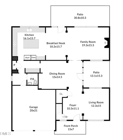 a view of a park with a tree